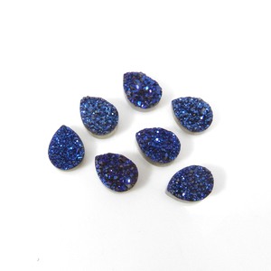 Piedra preciosa suelta de pera Druzy de titanio azul natural Piedra preciosa de 7x5mm - Product Image 1