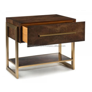 Table latérale à tiroirs en bois, massif - Product Image 2