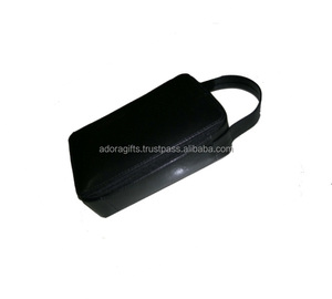 Bolsa de almacenamiento de cosméticos de cuero negro, calidad prémium - Product Image 1