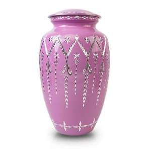 Urnas de cremación de Metal para adultos, bonitas cenizas funerarias de color rosa grabadas, estilo americano/europeo - Product Image 1