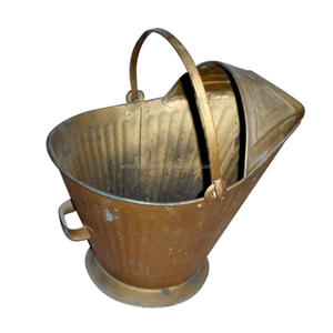 Seau en métal de conception la plus récente seau à charbon en métal fini rouillé décoratif seau à charbon galvanisé avec poignée - Product Image 1