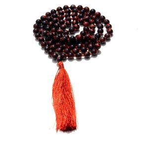 Collier de yoga Mala artisanal à 108 perles, pierre précieuse œil de tigre rouge de 8 mm, style bohème, pour fêtes religieuses, troisième vente chaude - Product Image 1