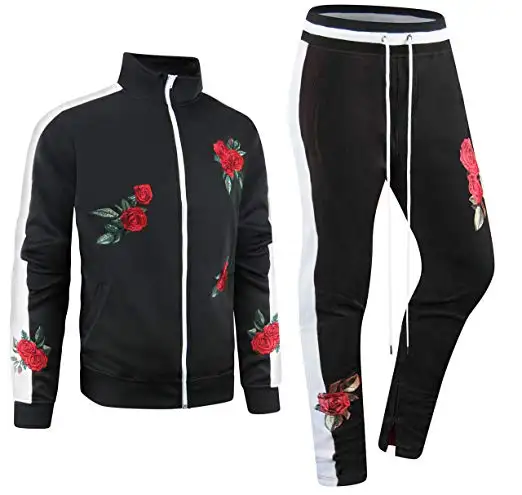 Men's Fleece Jacket and Joggers Pants Sweat Track Suit/Plain Sweat Suits Men Jogger Sweatpants/Cheap