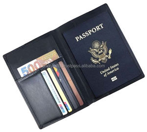 Couverture de passeport en cuir personnalisé, cuir véritable gaufré, logo personnalisé - Product Image 1