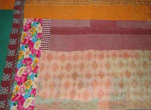 Couverture en coton Patchwork réversible Kantha Vintage pour enfants, linge de lit bohème - Product Image 5