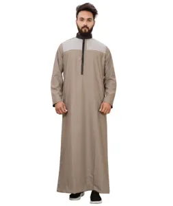 沙特阿拉伯男士礼服伊斯兰穆斯林朱巴阿拉伯卡夫坦巴亚连衣裙