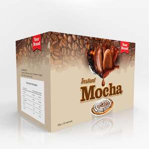 Café Moca instantáneo de degustación suave y dulce con cafeína empaquetado en caja - Product Image 1
