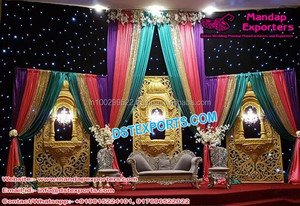 Jharokha-telón de fondo para escenario de boda, diseño exclusivo, elegante, vela de boda - Product Image 3