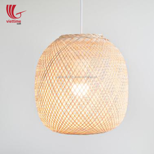 Venta al por mayor de lámparas colgantes de bambú tejido moderno sombras notable forma de línea de iluminación - Product Image 5