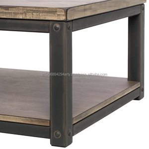Table basse moderne de luxe en bois récupéré de style vintage industriel pour salon et salle à manger meubles de maison - Product Image 3