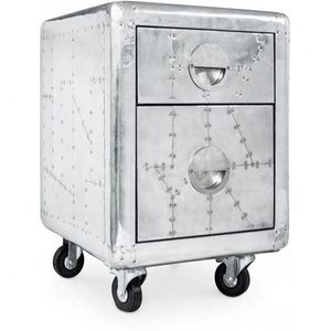 ล้อเลื่อนอลูมิเนียมหรูหราทันสมัยสำหรับนักบินตู้ข้างเตียงเฟอร์นิเจอร์ห้องนอนทำจากไม้เนื้อแข็งเฟอร์นิเจอร์ในบ้านที่เรียบง่าย - Product Image 1