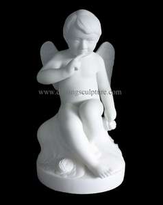 Estatua de Ángel Masculino de Tamaño Real en Mármol Blanco DSF-TT013 - Product Image 4