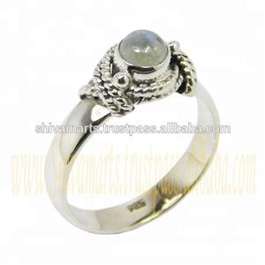 Solid 925 Sterling <b>Silver</b> Fabulous Rainbow Moonstone <b>Eternity</b> Vermeil <b>Rings</b> Indian Handmade <b>Silver</b> Jewelry for Gift - Product Image 2