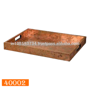 Grand plateau en cuivre royal au design gaufré Fabricant de haute qualité Plateau de service pour hôtels et restaurants - Product Image 4