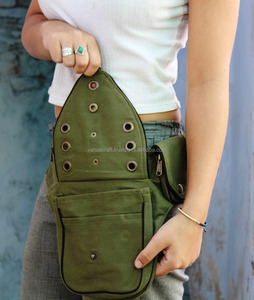 Riñonera de piel auténtica 100% de color verde impermeable al por mayor, riñonera de hombro transparente, riñonera deportiva, monedero aprobado por estadio - Product Image 3