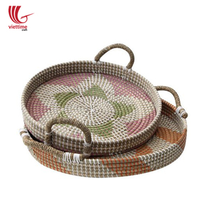 Bandeja de plástico para servir algas marinas, accesorio decorativo con asa, única, tejida - Product Image 3