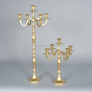 เชิงเทียนทองเหลือง5แขนสำหรับงานแต่งงาน - Product Image 3