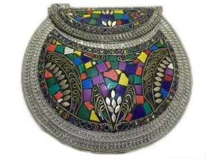 Bolso de mano de Metal étnico de la India para mujer, bolsa de mano de noche - Product Image 5