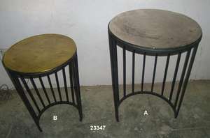 Set <b>of</b> 2 Pcs Iron <b>Nesting</b> Side <b>Table</b> with Metal Top <b>Table</b> for Home Living Room & Garden - Product Image 2