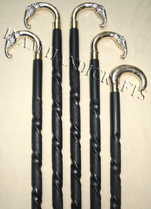 Bâtons de marche rétro sculptés à la main, canettes en bois, bâtons de marche - Product Image 2