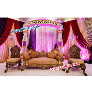 Muebles para Escenario de Boda Nikah Pakistaní, Diseño de Muebles de Madera para Bodas, Fabricante de Conjuntos de Sofás para Bodas - Product Image 1