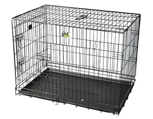 Nuevo diseño exterior portátil de alambre de metal plegable jaula de perro mascota pequeña jaula de pequeño y gran tamaño