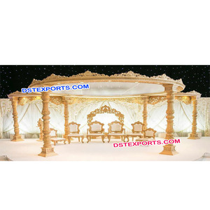 มณฑปงานแต่งงานไม้สุดหรู ทำด้วยมือ ชุดเจดีย์ไม้สำหรับงานแต่งงาน เสาคู่ มณฑปงานแต่งงานไม้ จัดหาอุปกรณ์ตกแต่งงานอีเว้นท์นิวยอร์ก - Product Image 1