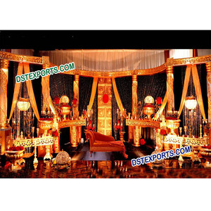 Wedding Stage Decoration Sets, Traditional Door Wedding Stage Decoration, New Crystal Pillars Stages Manufacturer - Product Image 1