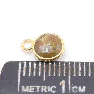 Pendentif en jaspe de 8 à 10 mm avec bélière, forme ronde, plaqué or, pour la fabrication de bijoux - Product Image 4