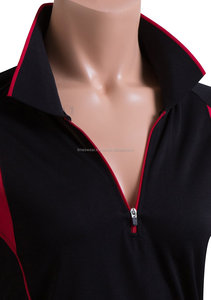Chemise à manches courtes zippée noire pour femmes / Polo / Chemise de sport - Product Image 4