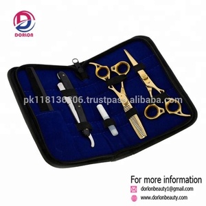 Ensemble complet de ciseaux de coiffure dorés, rasoir, pour coiffeur, ciseaux de coiffure, tout-en-un, qualité supérieure - Product Image 2