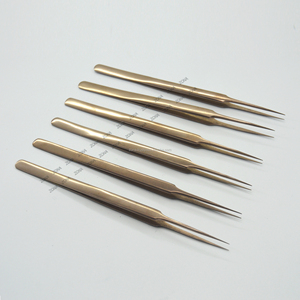 Pince à épiler pour extensions de cils en or rose Pince à épiler beauté en acier inoxydable faite à la main professionnelle pour artiste cils - Product Image 2