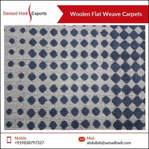 Fabricant indien commercial de luxe brodé à la main pour salon tapis tissé à plat en laine au meilleur prix - Product Image 4