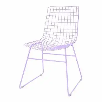 ديكور المنزل الطعام كرسي الحديثة تصميم سلك معدني كرسي الأرجواني اللون غرفة الطعام ديكور كرسي من الحديد