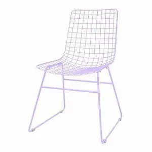 家庭装饰餐椅现代设计金属丝金属椅子紫色餐厅装饰铁椅