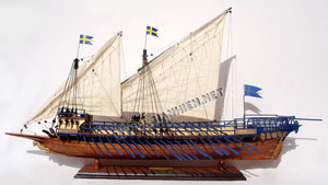 CALLMAR (KALMAR) GALLEY SUÉDOISE MODÈLE EN BOIS BATEAU Peint Artisanat Cadeau D'affaires FB0050W - Product Image 3