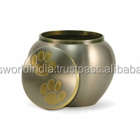 Urne funéraire pour petit animal de compagnie bleu clair de lune par Brassworld India pour fournitures funéraires - Product Image 6