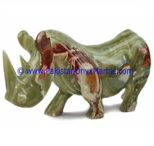 Ónix rinoceronte tallado Animal estatua elegante jardín ornamento estatuilla - Product Image 2