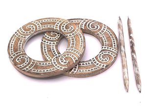 Stylish Set 2 Art Deco Design Rustic Wooden Curtain Holdbacks High Quality Window <b>Hooks</b> for Curtain <b>Poles</b> Tracks Accessories - Product Image 3