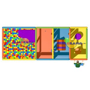Balorama School Space Softplay Patio interior 5x2x2,5 m Material de PVC 100-500kg Capacidad - Product Image 3