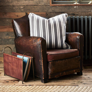 Porte-revues en cuir plaqué laiton - Product Image 2