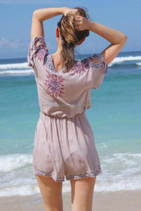 Première Adorable Offre Spéciale Brodé Floral vêtements de Plage D'été Combishort Plage Soirée Bohème Barboteuse Robe Pour les femmes - Product Image 2