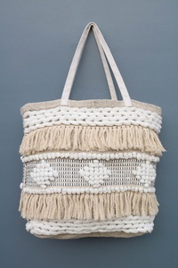 Bolsos de Mano de Algodón Tejido Marroquí HILTEX para Mujer, con Cierre de Cremallera y Forro, Estilo Bohemio, para Yoga y Viajes - Product Image 2
