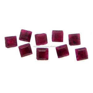 Corindón rubí Rosa natural 5x5mm corte cuadrado piedra preciosa suelta 1,10 Cts para joyería - Product Image 1