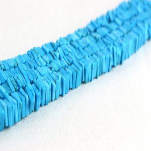 16 \ "Long AAA Grade Strand Naturel Bleu Turquoise Gemme Lisse Forme Carrée Heishi Perles pour la Fabrication de Bijoux en Gros - Product Image 1