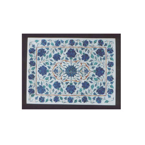 Designer <b>Marble</b> Stone Inlaid <b>Table</b> <b>Top</b>, Pietra Dura <b>Marble</b> <b>Table</b> <b>Top</b> - Product Image 1