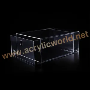 Customized High quality transparent lcd pdq clear acrylic shoe display box acrylic shoe box