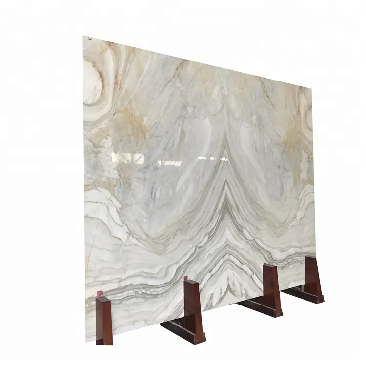 Italian imported big slab stone polished marble flooring design pearl white marble