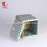 Merveilleux tissage Pikul motif boîte en bambou, boîte-cadeau en bambou, boîte de rangement en bambou organisateur de cuisine Vietnam vente en gros