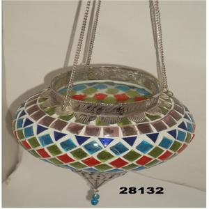 Porte-bougie suspendu en mosaïque de verre écologique pour la décoration de la maison, les mariages et les fêtes - Product Image 1